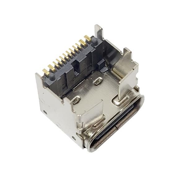 TYPE-C母座垫高 单排16P加高4.3mm中心高5.9mm