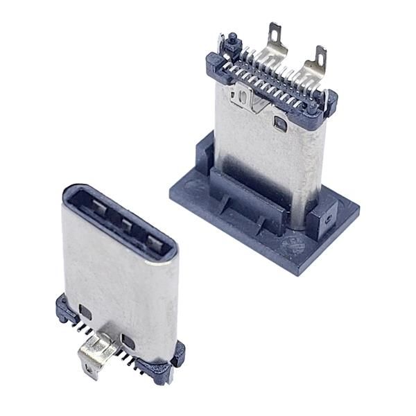 USB 3.1 TYPE-C公头立式双贴片三只脚插板无卡勾 高11.0m 24P