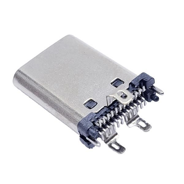 USB 3.1 TYPE-C公头立式双贴片三只脚插板无卡勾 高11.0m 24P