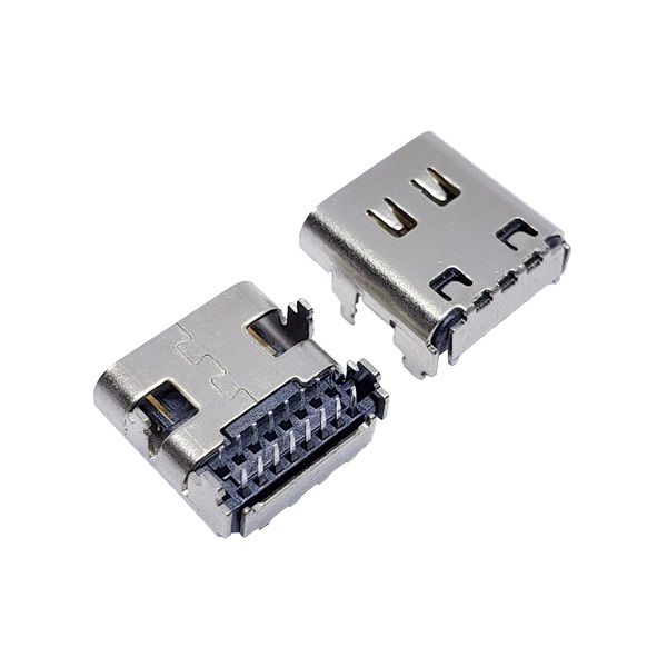 USB 3.1 TYPE-C母座16PIN 板上型 四脚插板 双排全插