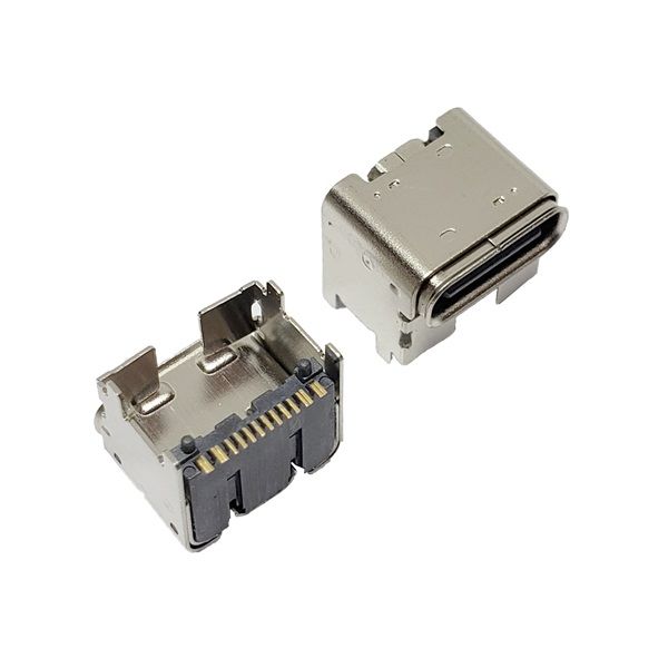 TYPE-C母座垫高 单排16P加高4.3mm中心高5.9mm
