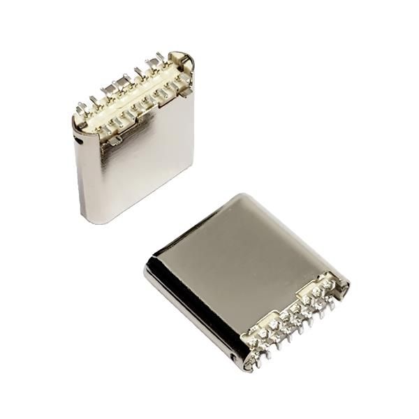 TYPE-C公头 180度立式贴片焊线式 短体7.2mm 16PIN