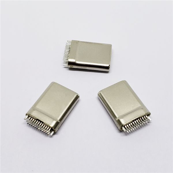 TYPE-C公头拉伸款24PIN 夹板0.8mm 超薄厚3.0mm