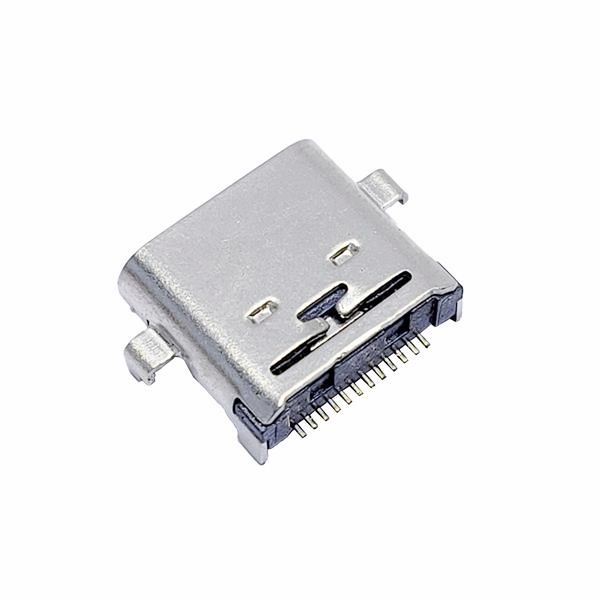 USB 3.1 TYPE-C母座24PIN 双排贴片 沉板0.8  后盖一字型