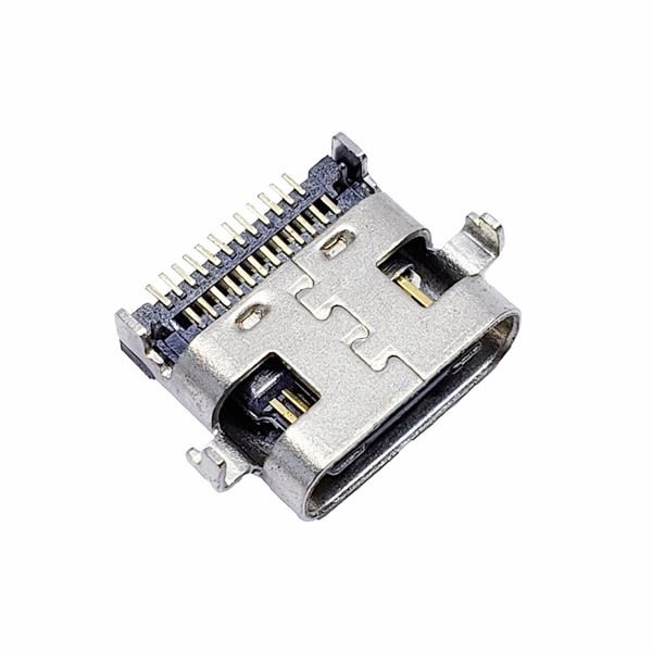 USB 3.1 TYPE-C母座24PIN 双排贴片 沉板0.8  后盖一字型