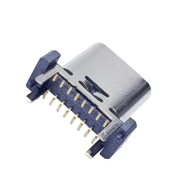 TYPE-C母座16P立式SMT 有各种高度9.3/10.0/10.5/12.4/13.1/13.7/15.0mm