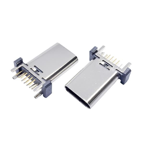 TYPE-C母座16P立式直插 有各种高度9.3/10.0/10.5/12.4/13.1/13.7/15.0mm