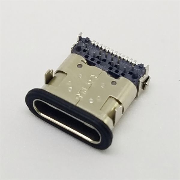 USB 3.1 TYPE C防水母座 板上型前插后贴24PIN IPX7 CL1.75 H3.46mm