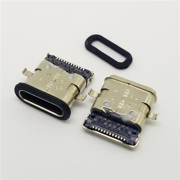USB 3.1 TYPE C防水母座 沉板1.7前插后贴24PIN