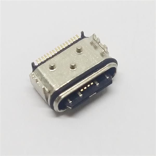 USB 3.1 TYPE-C防水母座 板上型单排贴片16PIN 超短体5.4 舌片外露