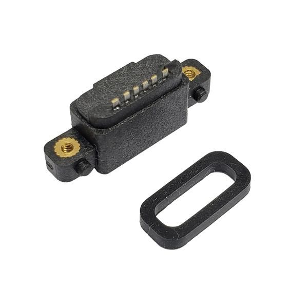 USB 3.1 TYPE-C防水母座 沉板6PIN 防尘6级 防水7级=IP67