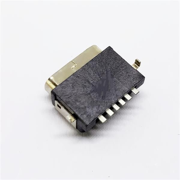 USB 3.1 TYPE-C防水母座 沉板6PIN单排两脚插板