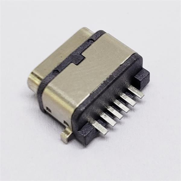 USB 3.1 TYPE-C防水母座 沉板6PIN单排两脚插板