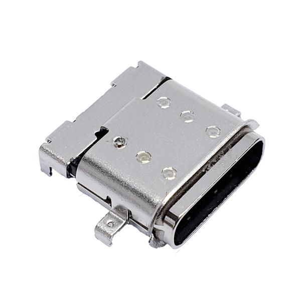 USB 3.1 TYPE-C母座防水24PIN 前两脚插板 前插后贴 沉板0.8